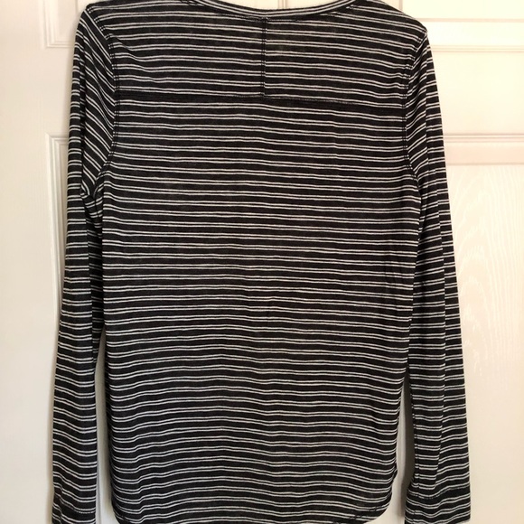 LOFT black and white striped longsleeve T-shirt - Picture 3 of 5